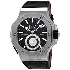 Men's Endurer Chronograph (Alligator) Leather Black Dial Watch.